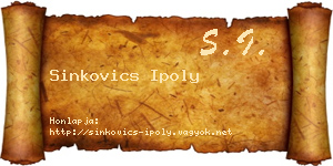 Sinkovics Ipoly névjegykártya